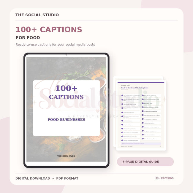Food – Caption Pack | The Social Studio