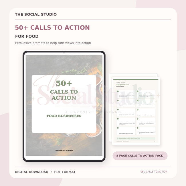 Food – Calls to Action Pack | The Social Studio