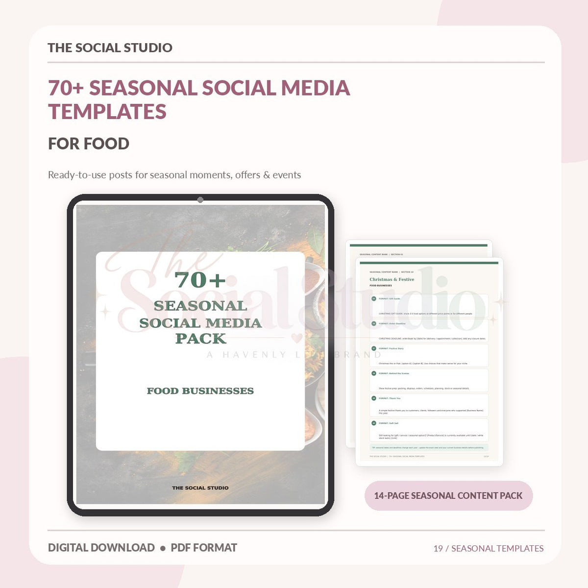 Food – Seasonal Social Media Pack | The Social Studio