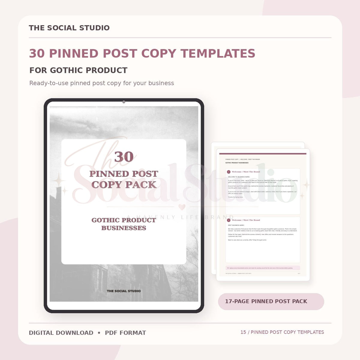 Gothic – Pinned Post Copy Pack | The Social Studio