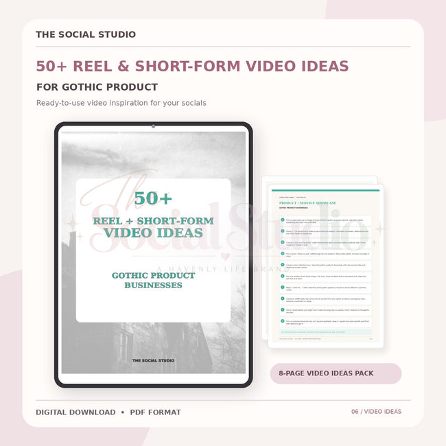 Gothic – Reels & Short-Form Video Ideas Pack | The Social Studio