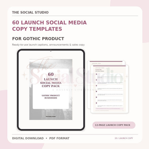 Gothic – Launch Social Media Copy Pack | The Social Studio