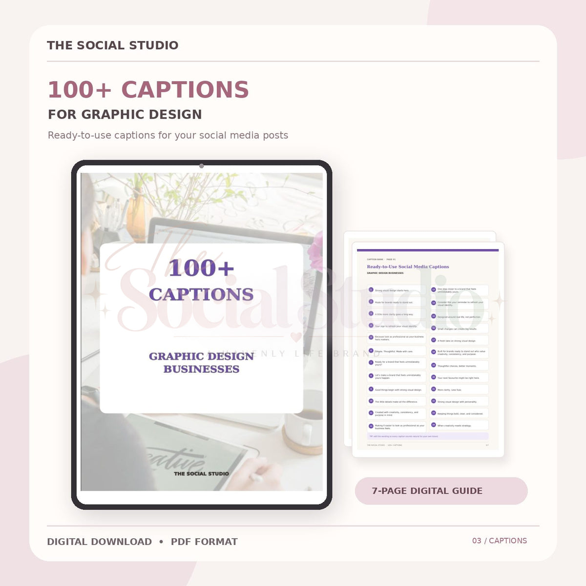 Graphic Designer – Caption Pack | The Social Studio