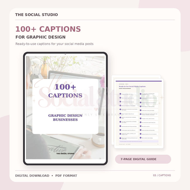Graphic Designer – Caption Pack | The Social Studio