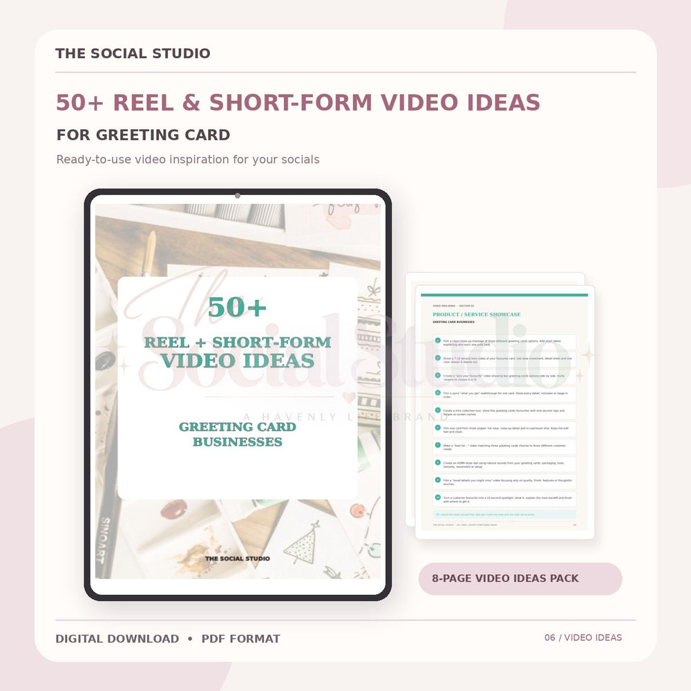 Greeting Cards – Reels & Short-Form Video Ideas Pack | The Social Studio