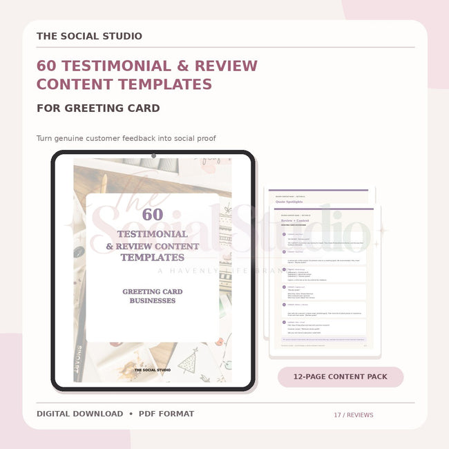 Greeting Cards – Testimonial & Review Content Templates | The Social Studio
