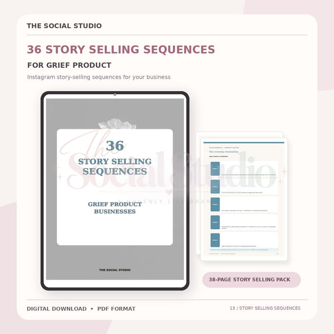 Grief Products – Instagram Story Selling Sequences | The Social Studio