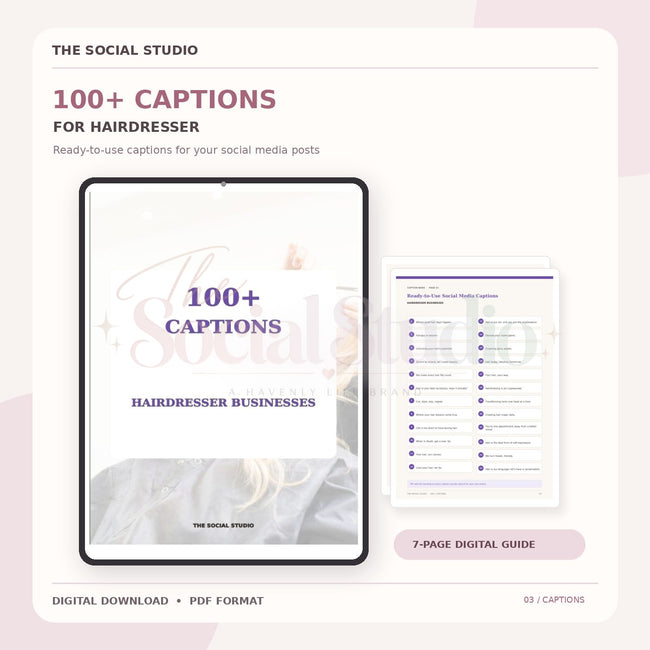 Hairdresser – Caption Pack | The Social Studio