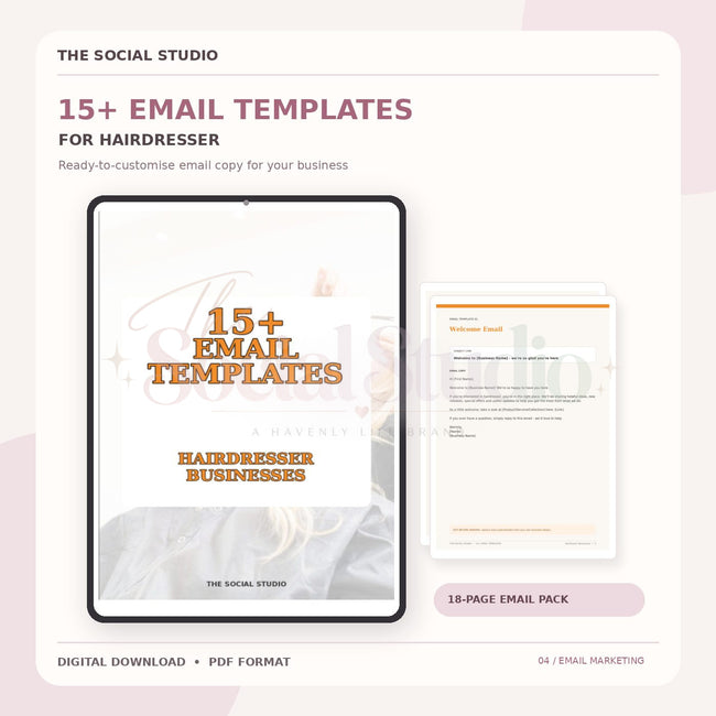 Hairdresser – Email Templates Pack | The Social Studio