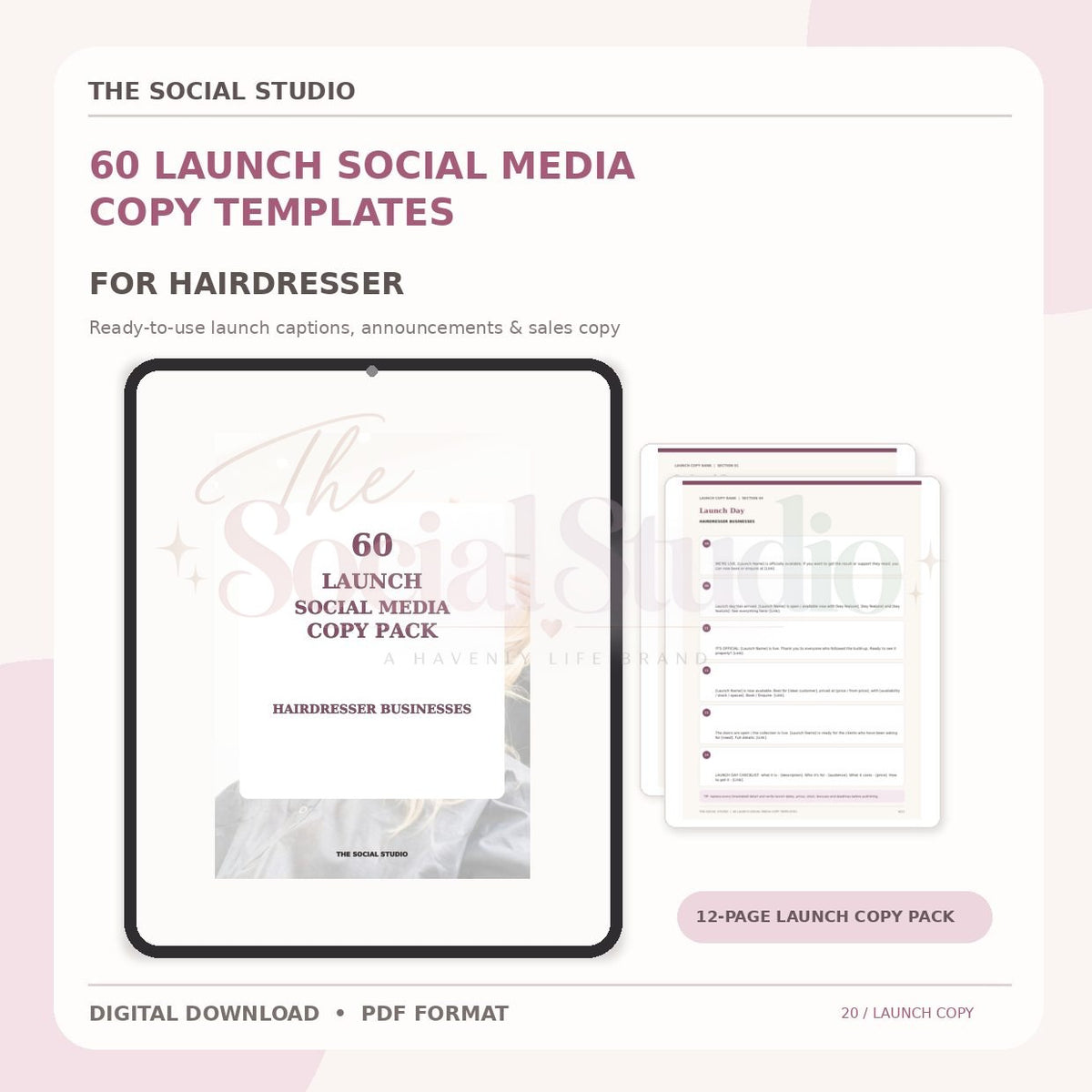 Hairdresser – Launch Social Media Copy Pack | The Social Studio