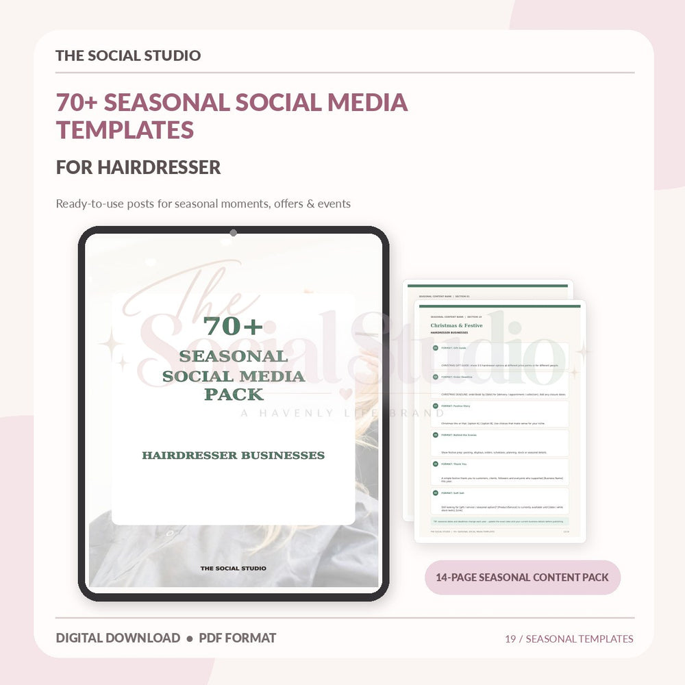 Hairdresser – Seasonal Social Media Pack | The Social Studio
