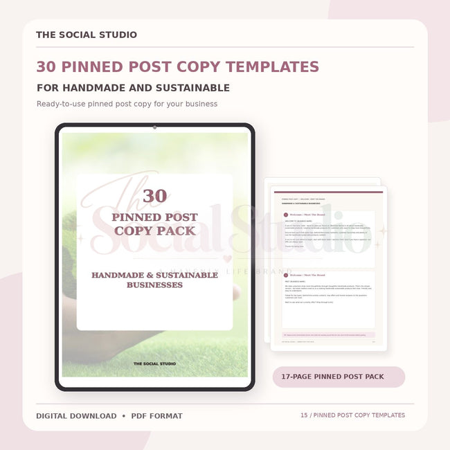 Handmade & Sustainable – Pinned Post Copy Pack | The Social Studio