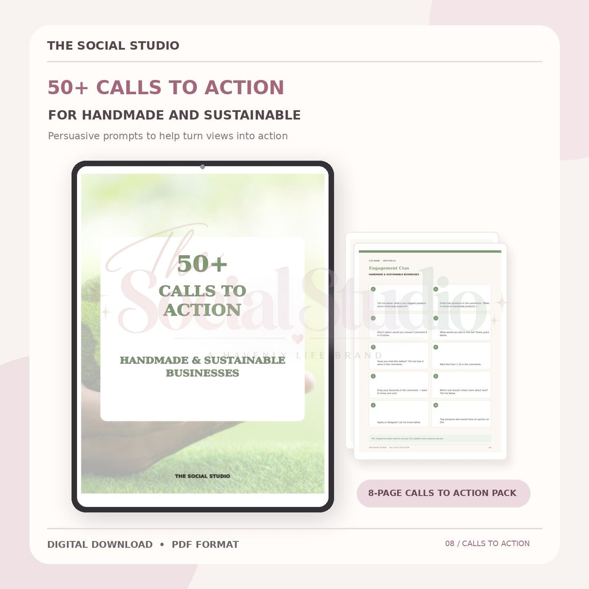 Handmade & Sustainable – Calls to Action Pack | The Social Studio