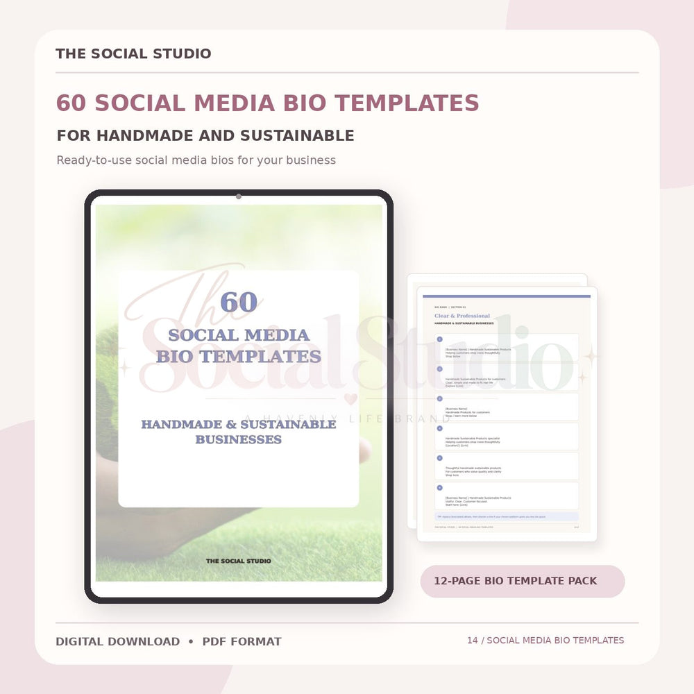 Handmade & Sustainable – Social Media Bio Templates | The Social Studio