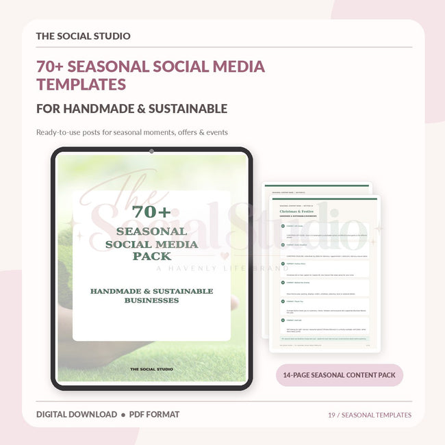 Handmade & Sustainable – Seasonal Social Media Pack | The Social Studio