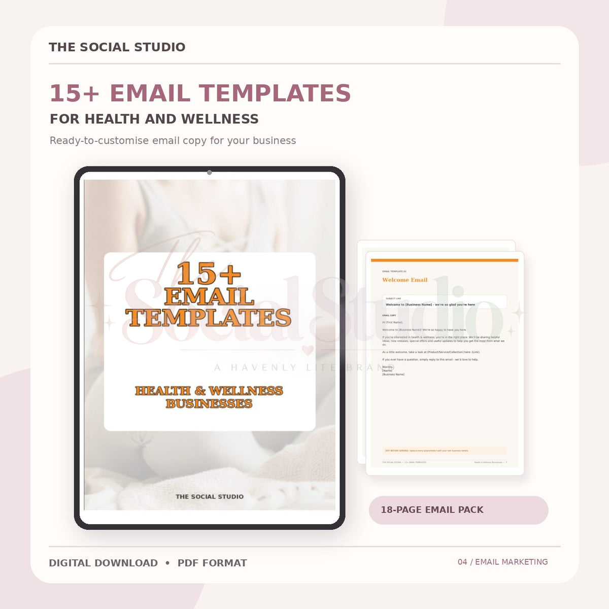 Health & Wellness – Email Templates Pack | The Social Studio