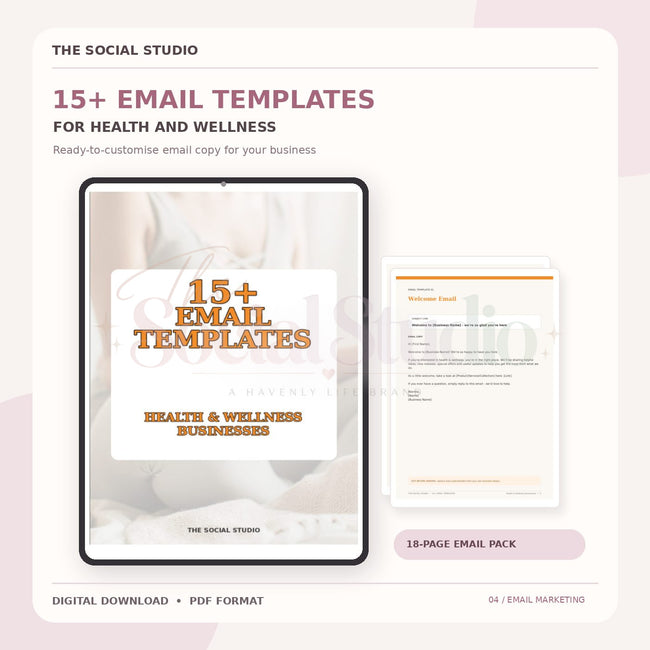 Health & Wellness – Email Templates Pack | The Social Studio