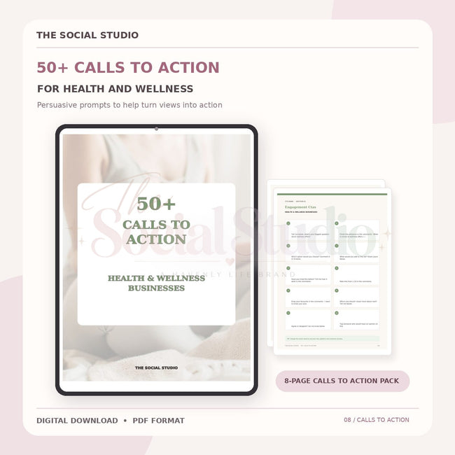 Health & Wellness – Calls to Action Pack | The Social Studio