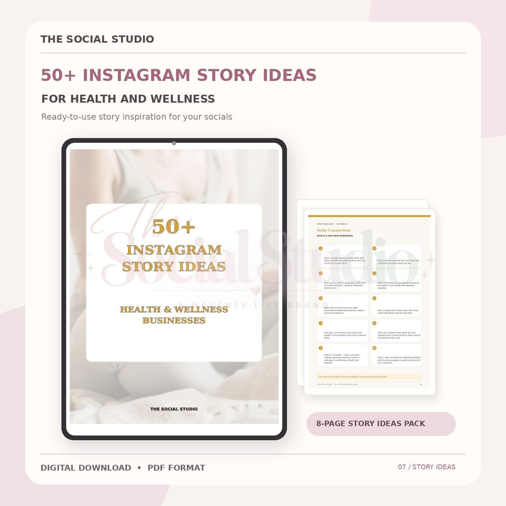 Health & Wellness – Instagram Story Ideas Pack | The Social Studio