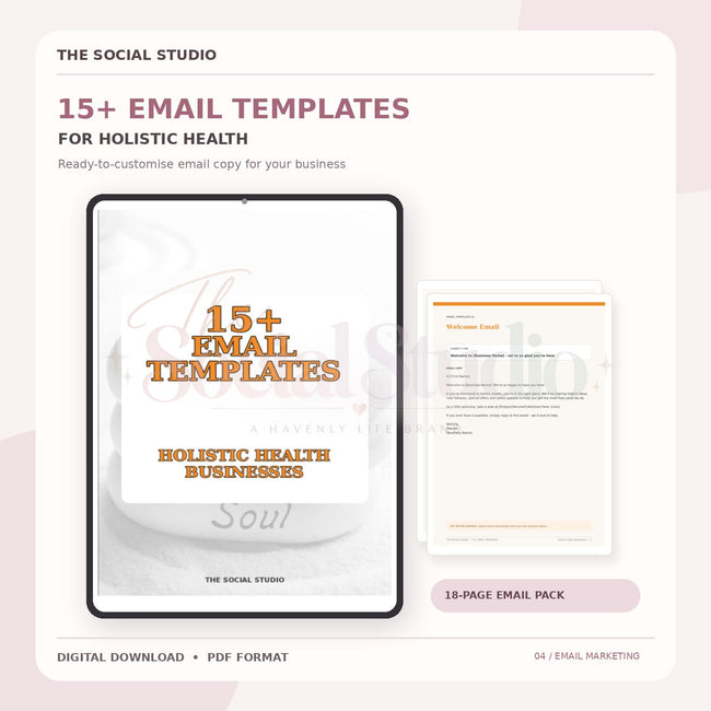 Holistic Health – Email Templates Pack | The Social Studio
