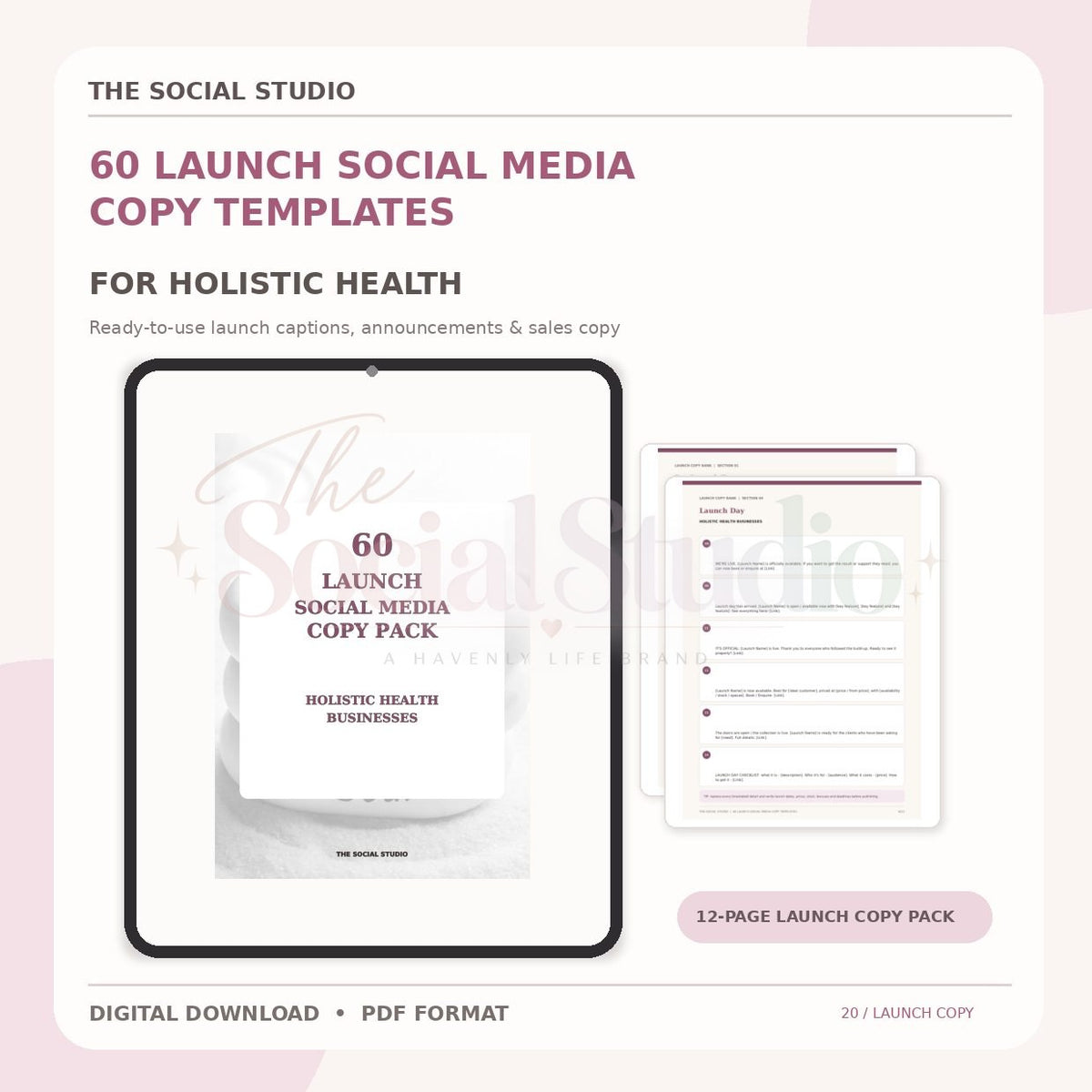 Holistic Health – Launch Social Media Copy Pack | The Social Studio