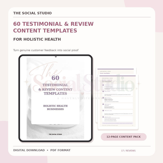 Holistic Health – Testimonial & Review Content Templates | The Social Studio