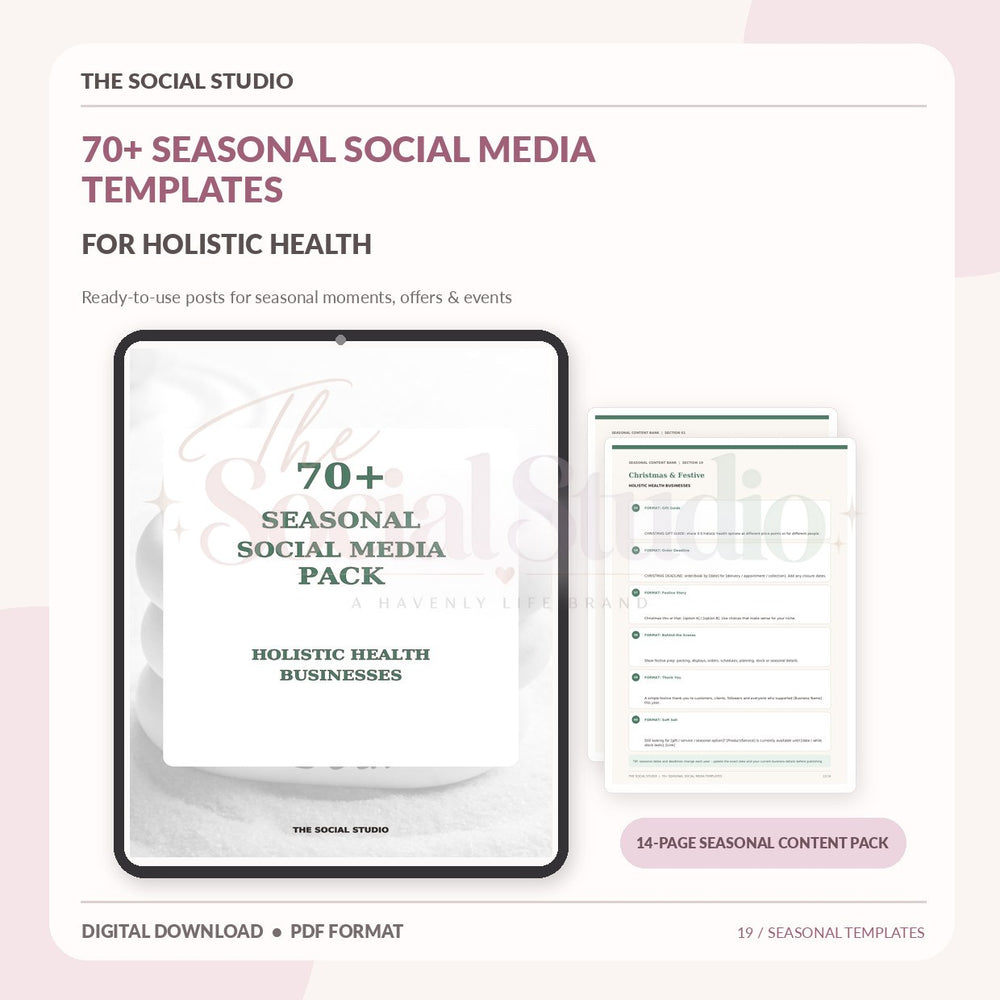 Holistic Health – Seasonal Social Media Pack | The Social Studio
