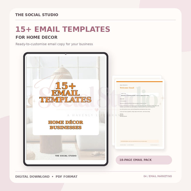 Home Decor – Email Templates Pack | The Social Studio