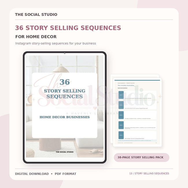 Home Decor – Instagram Story Selling Sequences | The Social Studio