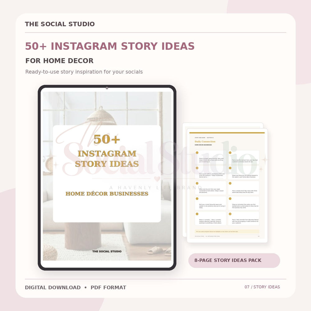 Home Decor – Instagram Story Ideas Pack | The Social Studio