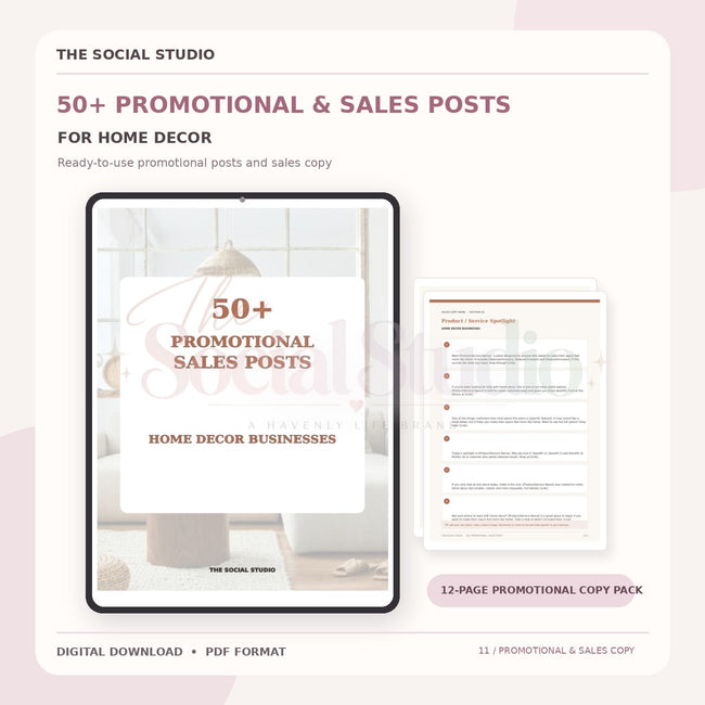 Home Decor – Promotional & Sales Post Templates | The Social Studio