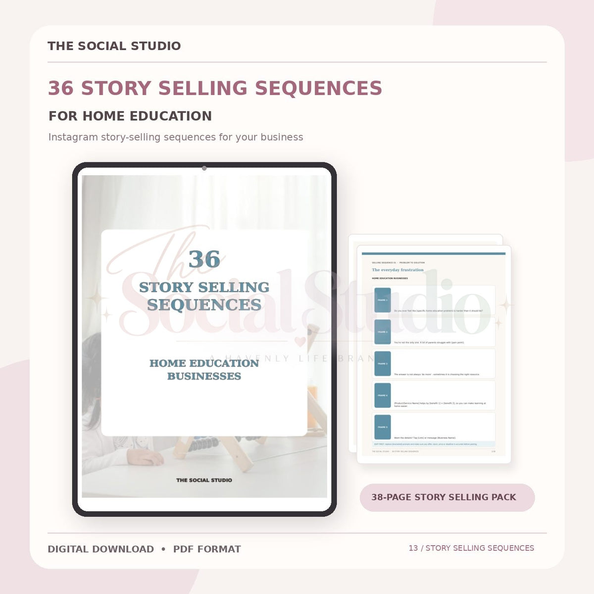 Home Education – Instagram Story Selling Sequences | The Social Studio
