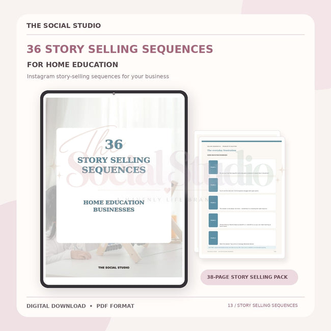 Home Education – Instagram Story Selling Sequences | The Social Studio