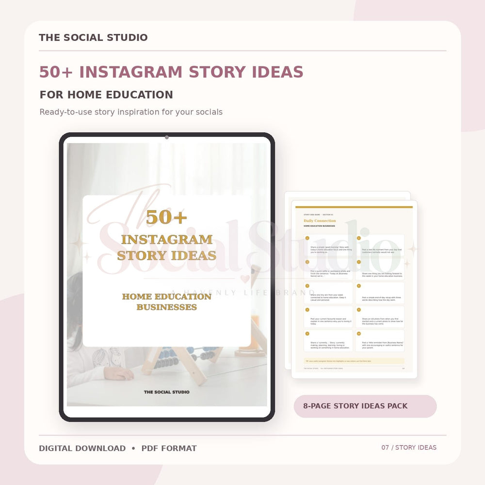 Home Education – Instagram Story Ideas Pack | The Social Studio