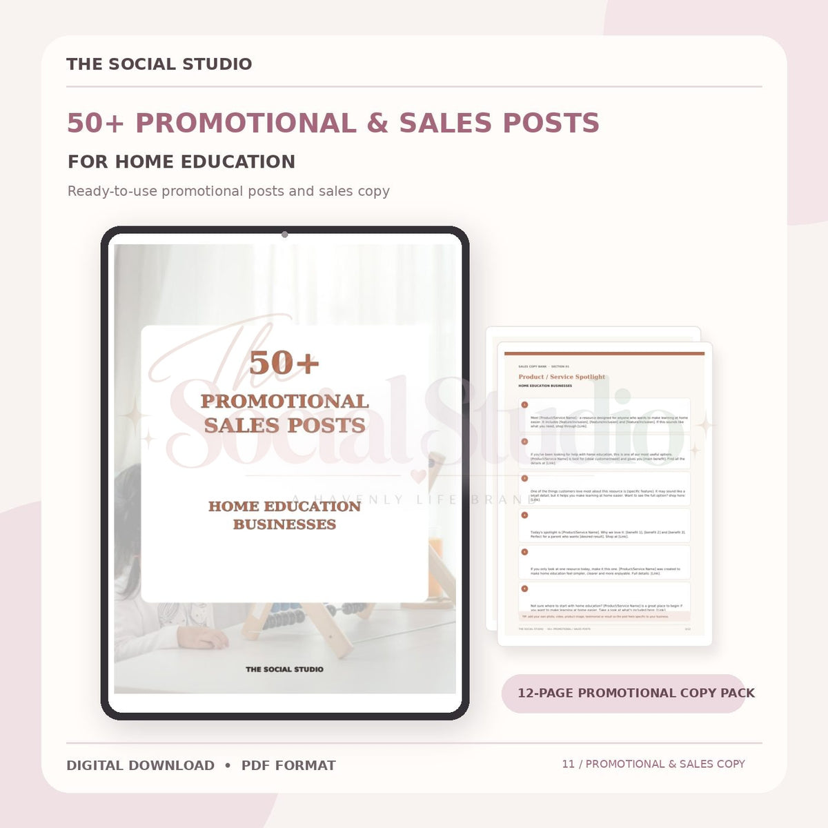 Home Education – Promotional & Sales Post Templates | The Social Studio