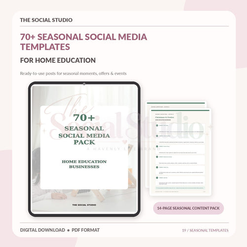 Home Education – Seasonal Social Media Pack | The Social Studio