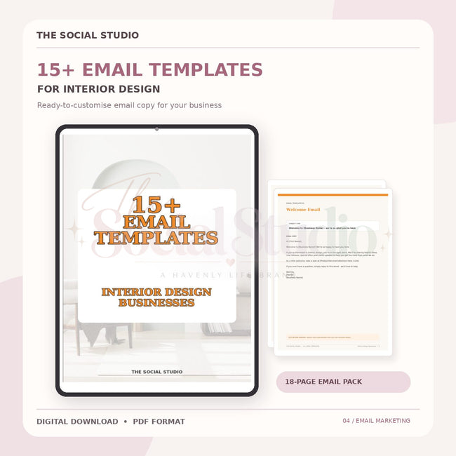 Interior Designers – Email Templates Pack | The Social Studio