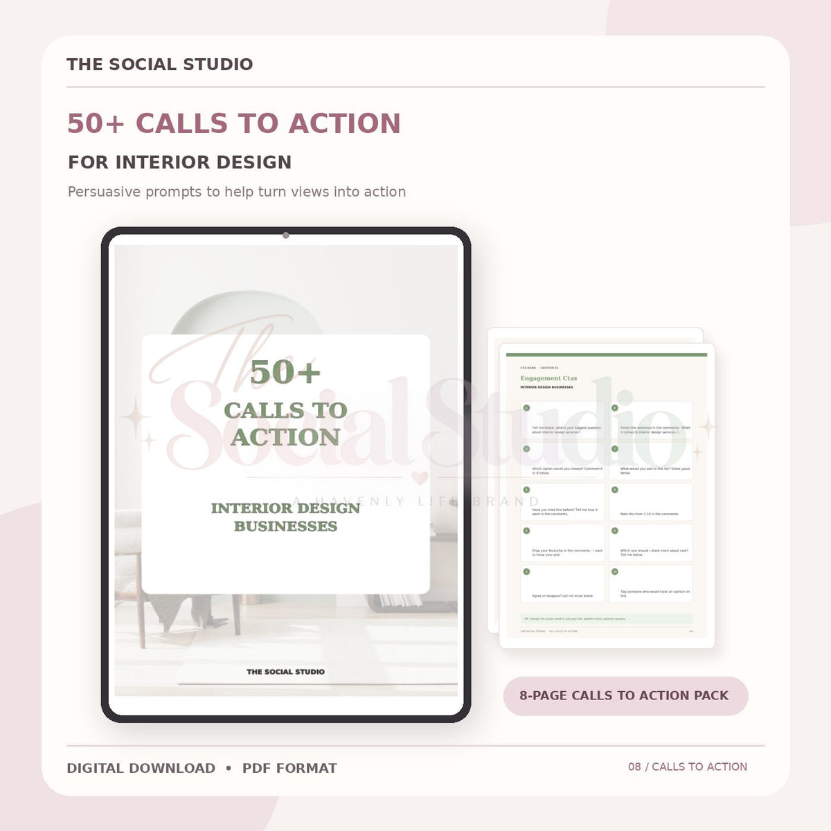 Interior Designers – Calls to Action Pack | The Social Studio
