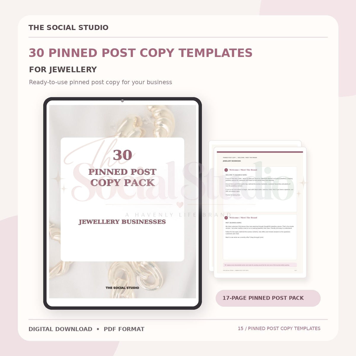 Jewellery – Pinned Post Copy Pack | The Social Studio