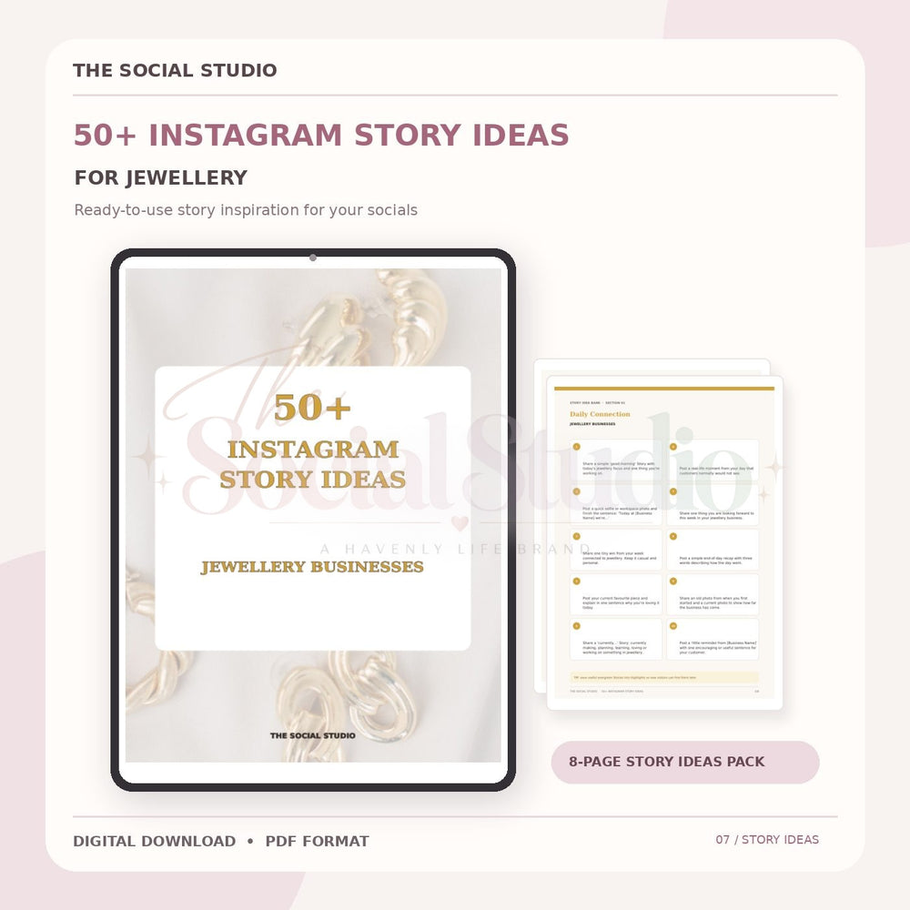 Jewellery – Instagram Story Ideas Pack | The Social Studio