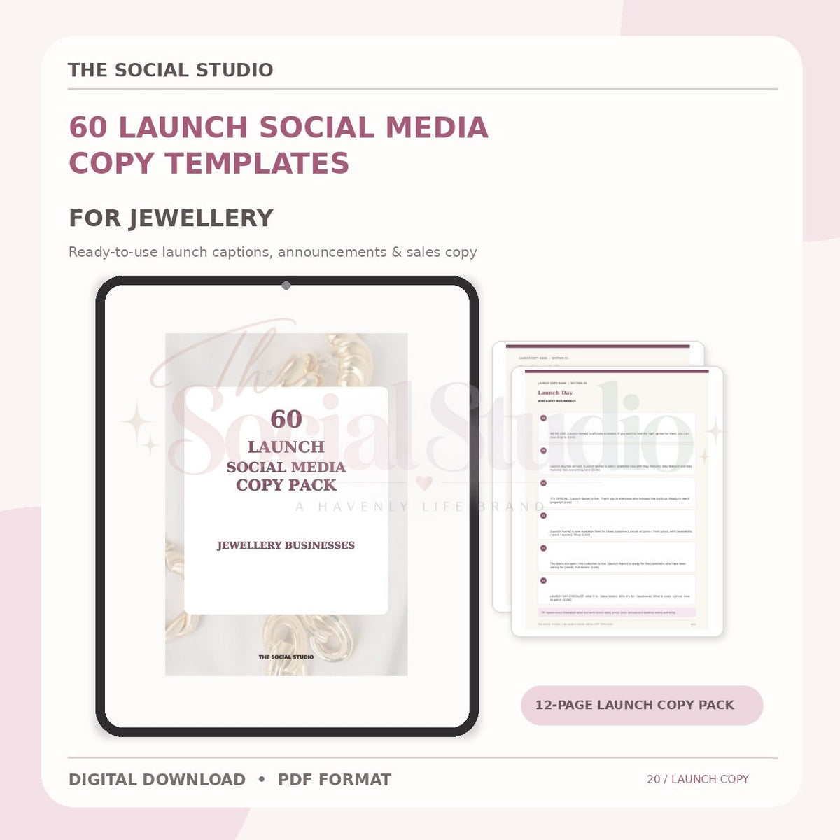 Jewellery – Launch Social Media Copy Pack | The Social Studio
