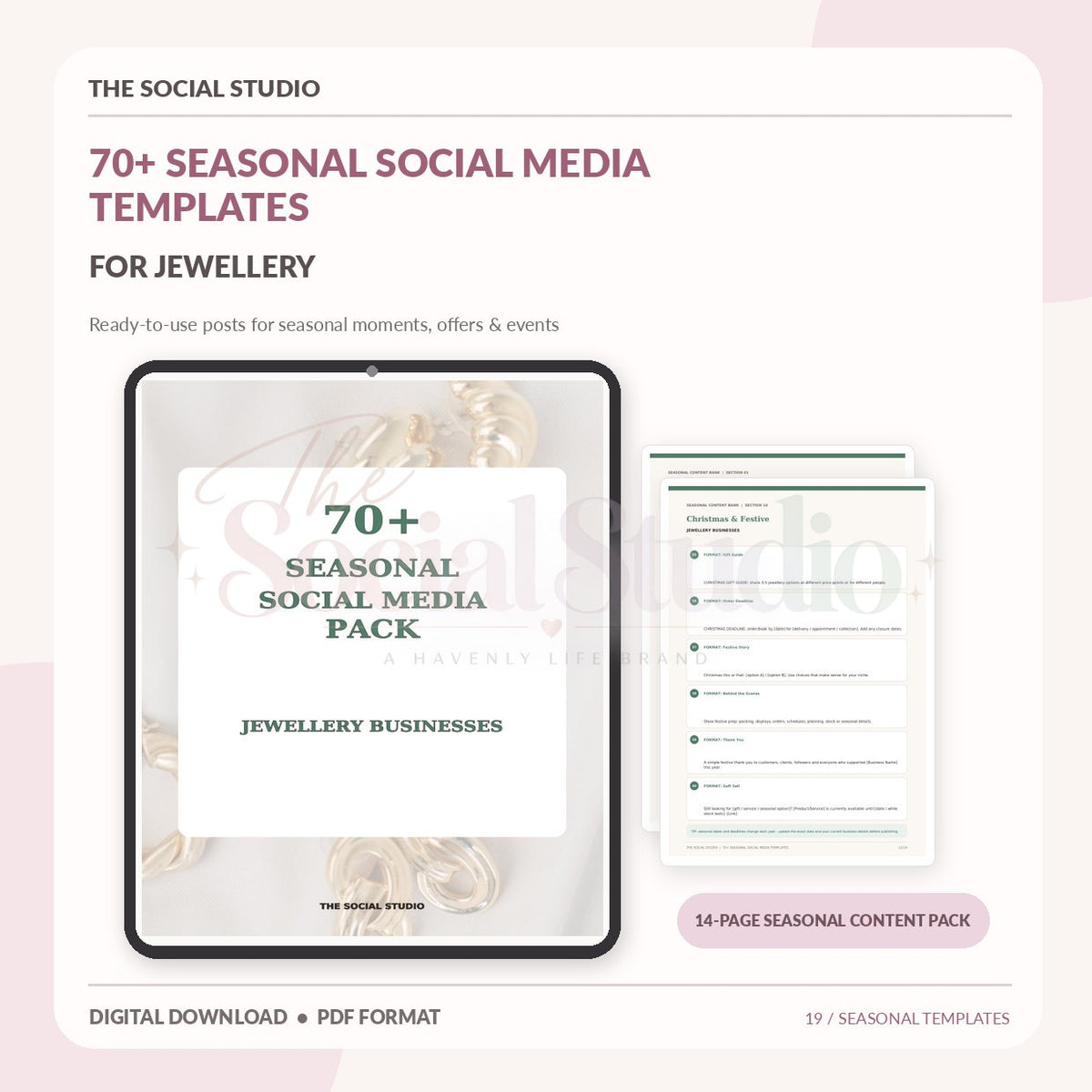 Jewellery – Seasonal Social Media Pack | The Social Studio