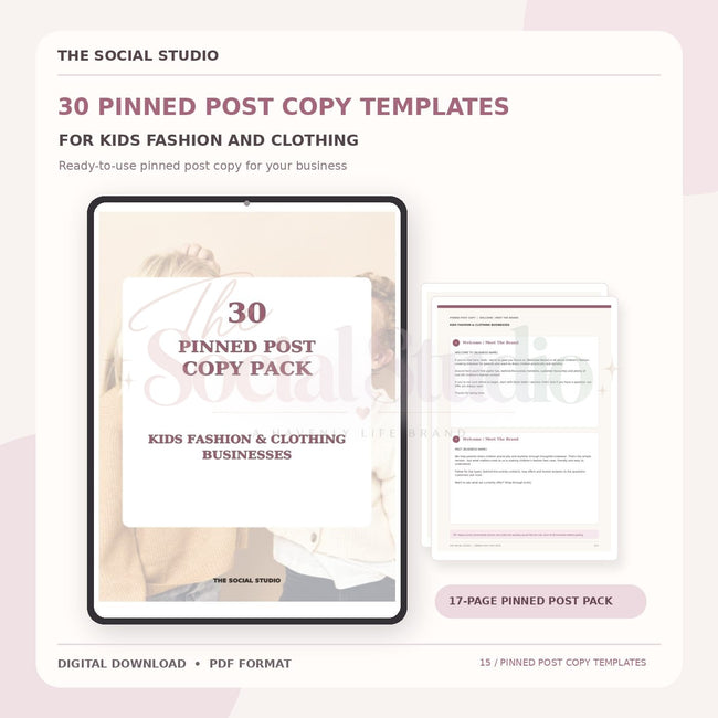 Kids Fashion & Clothing – Pinned Post Copy Pack | The Social Studio
