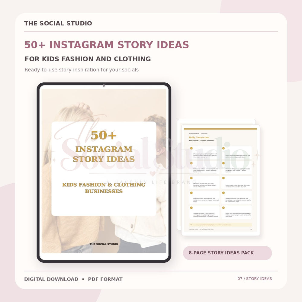 Kids Fashion & Clothing – Instagram Story Ideas Pack | The Social Studio