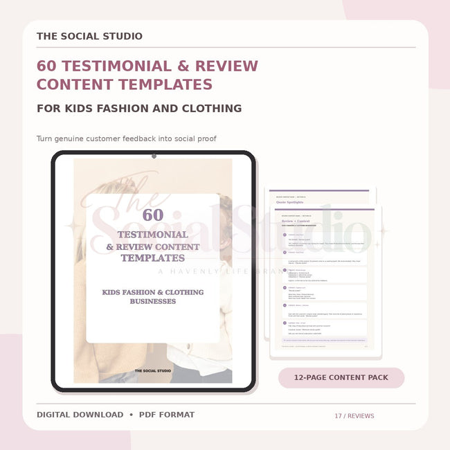 Kids Fashion & Clothing – Testimonial & Review Content Templates | The Social Studio