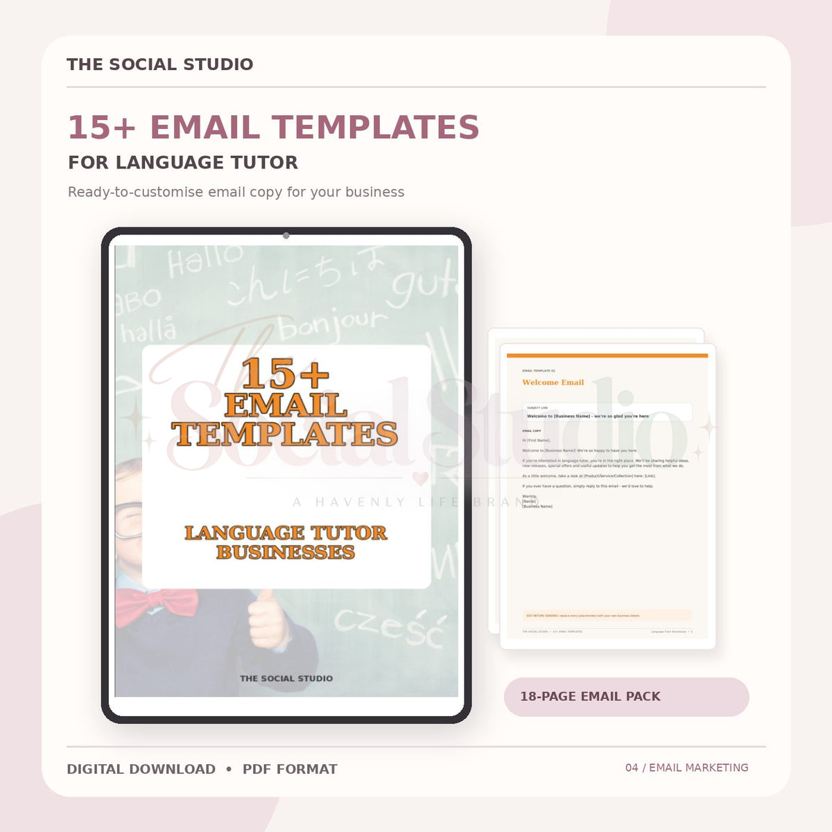 Learning Language Tutors – Email Templates Pack | The Social Studio