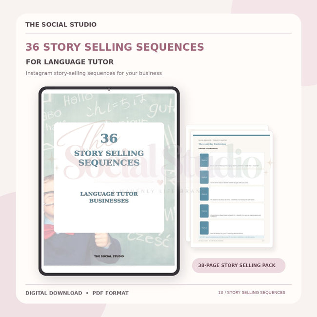 Learning Language Tutors – Instagram Story Selling Sequences | The Social Studio
