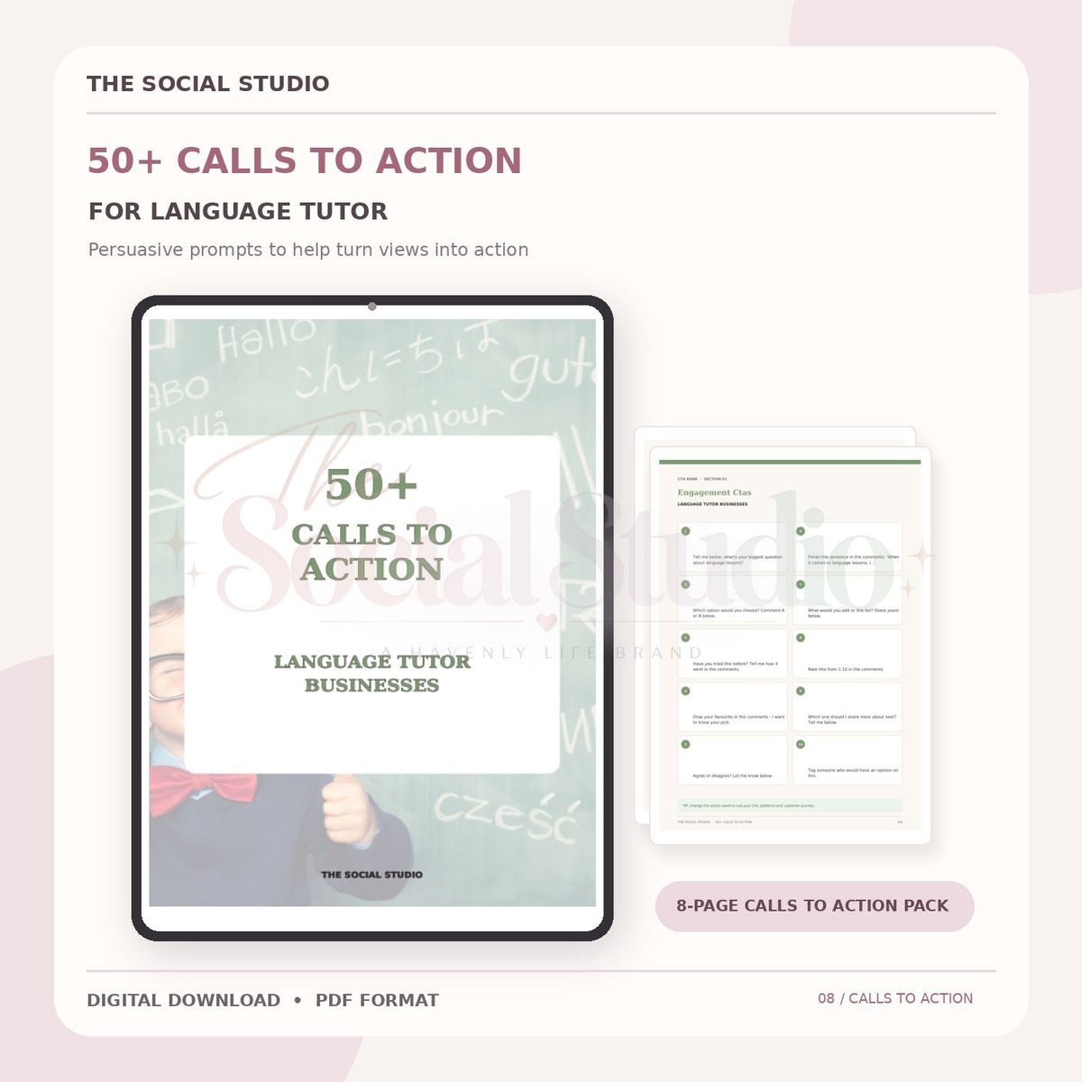 Learning Language Tutors – Calls to Action Pack | The Social Studio