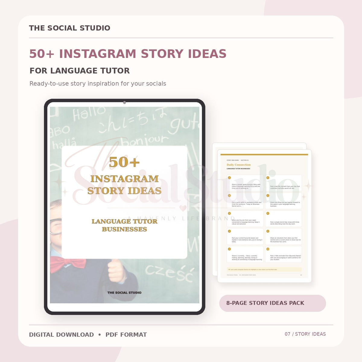 Learning Language Tutors – Instagram Story Ideas Pack | The Social Studio