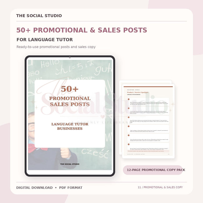 Learning Language Tutors – Promotional & Sales Post Templates | The Social Studio